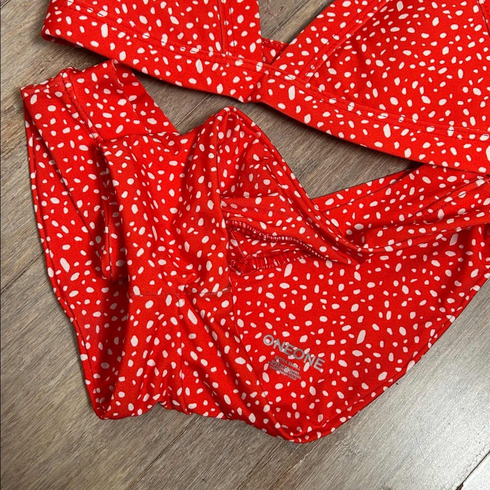 ONEONE KAMERON JESSE BIKINI Red Polka Dot Bikini Set triangle top retro pinup - Picture 12 of 12